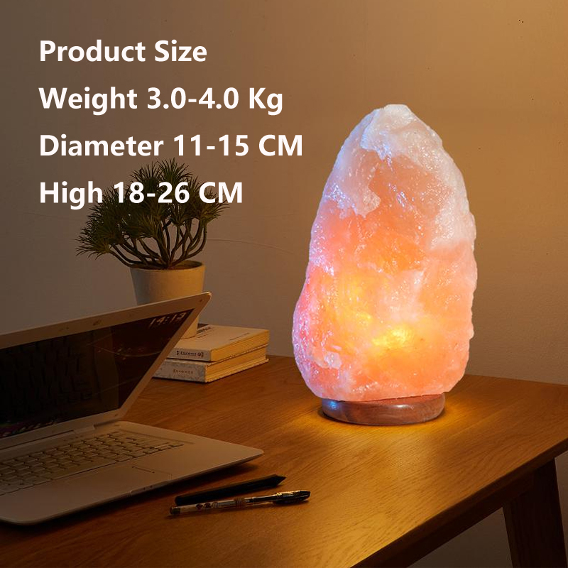Pink Himalayan Rock Salt Lamp for Bedroom Bedside Product size Weight 3.0-4.0 Kg