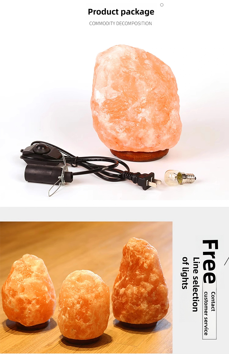 Himalayan Natural Rose Salt Lamp for Study and Living Room Details 2