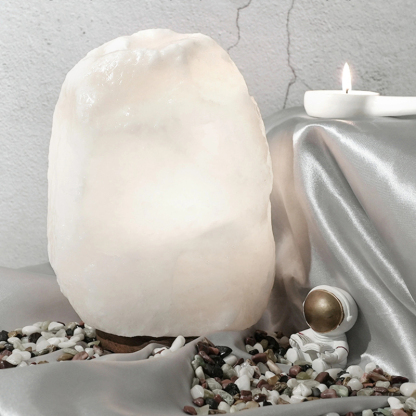 Himalayan White Rock Salt Lamp for Office, Bedroom, Desk