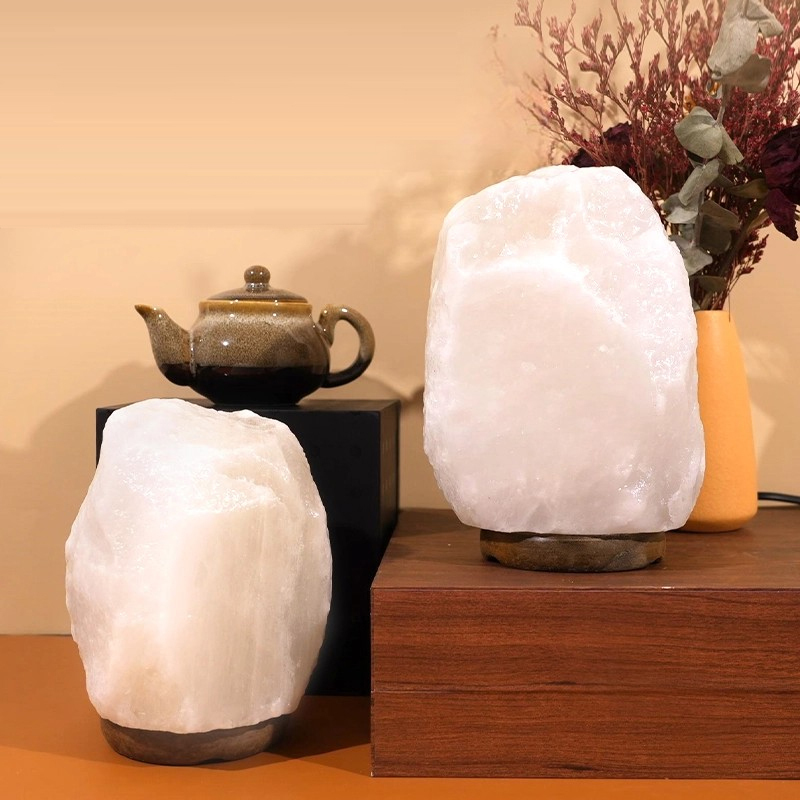 Himalayan White Rock Salt Lamp for Office, Bedroom, Desk Creative Table Lamp