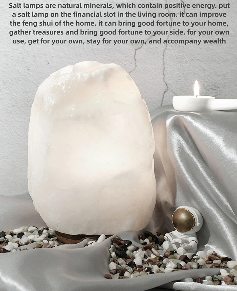 Himalayan White Rock Salt Lamp for Office, Bedroom, Desk Creative Table Lamp, Product Details 5