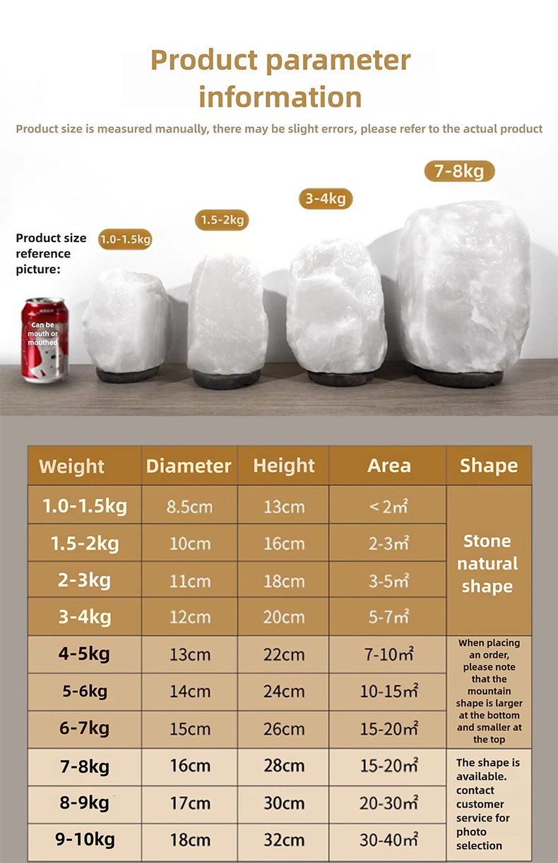 Himalayan White Rock Salt Lamp for Office, Bedroom, Desk Creative Table Lamp, Product Details 6