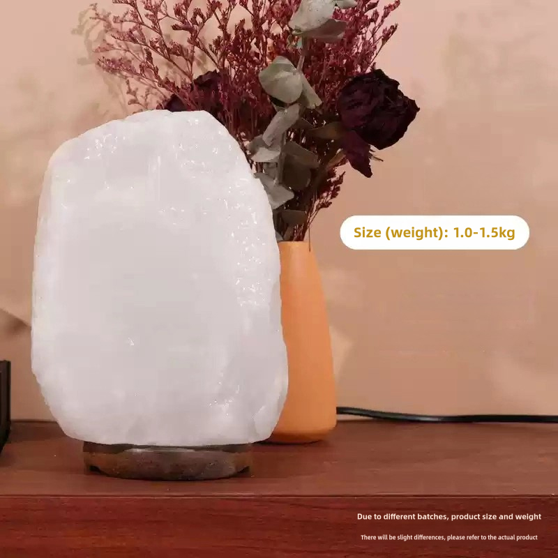 Himalayan White Rock Salt Lamp Size Weight: 1.0-1.5Kg