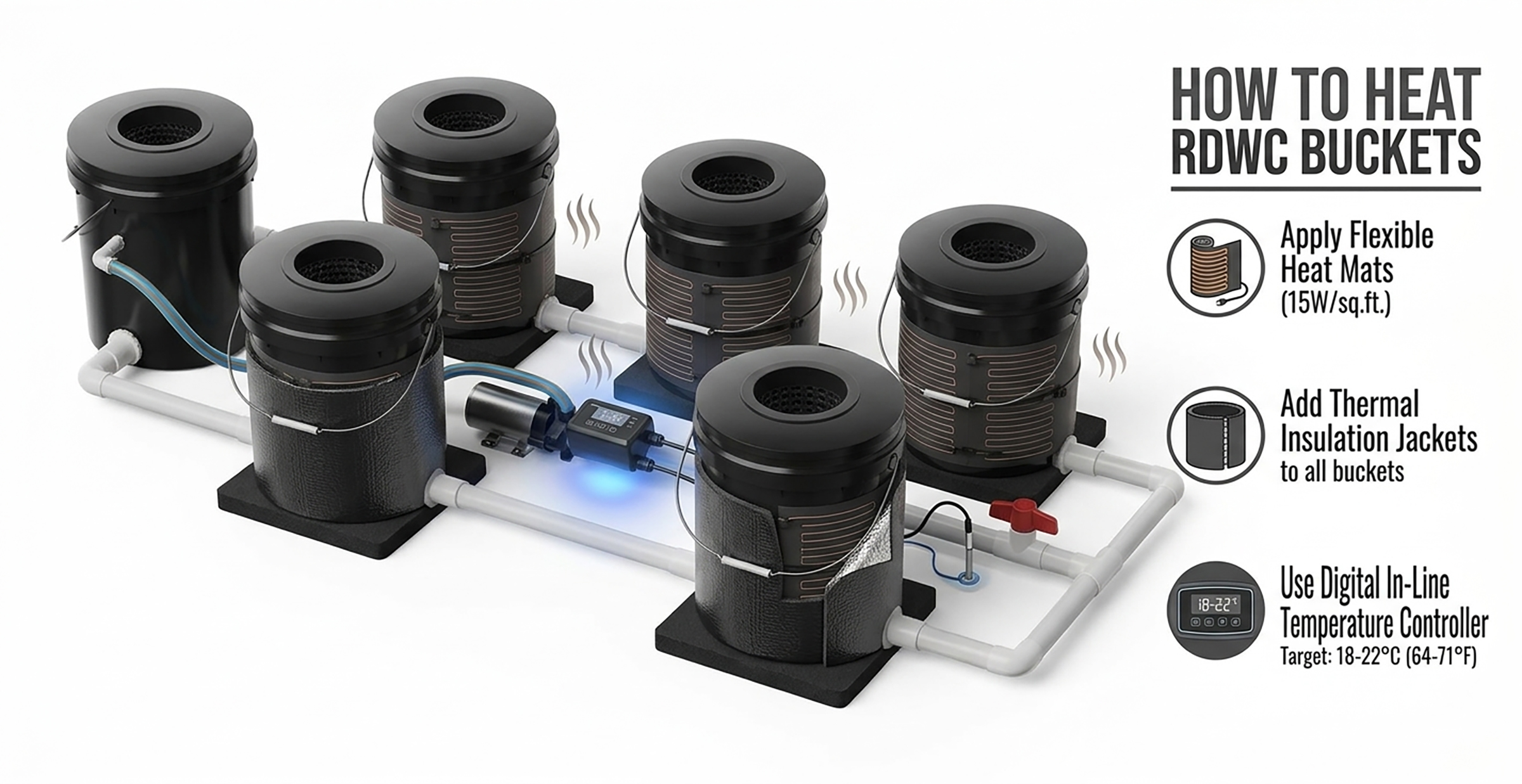 How to Heat RDWC Buckets to the Optimal Temperature