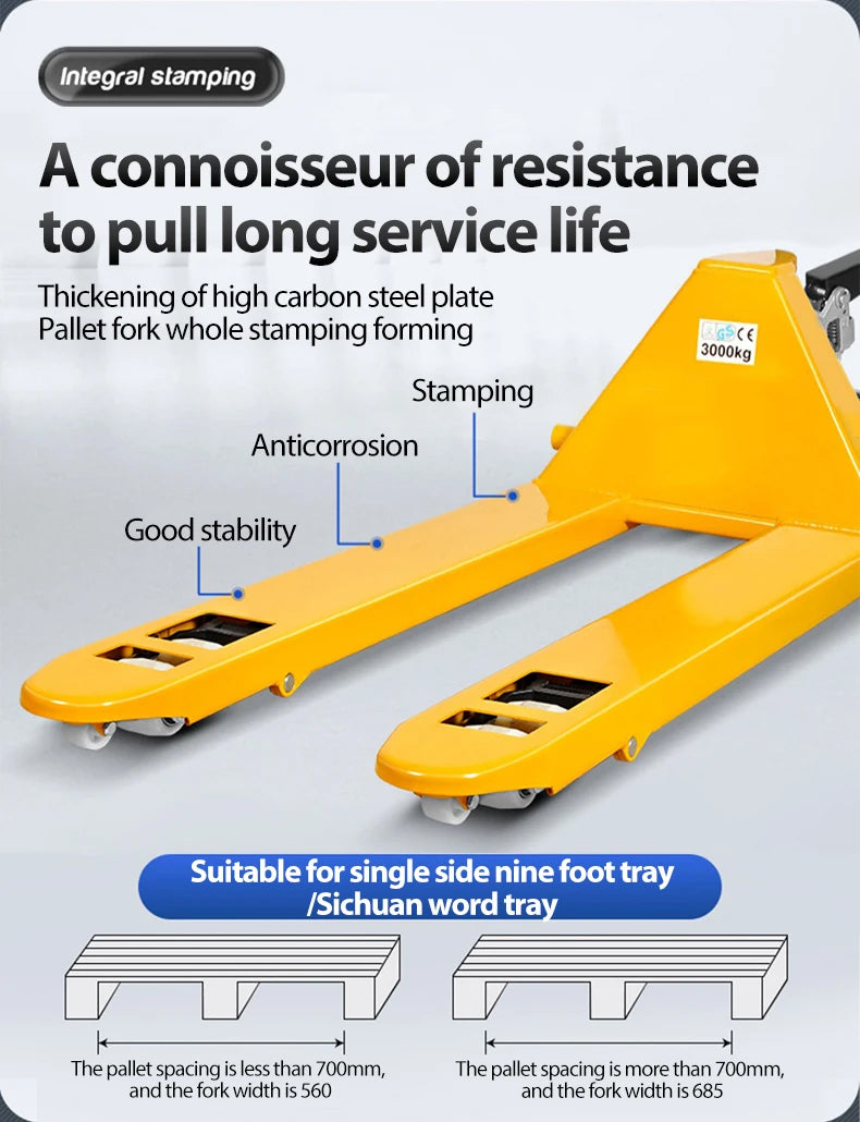 Manual pallet jack fork dimensions