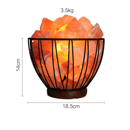 Multi-shape Himalayan Salt Lamp Basket Iron Bowl