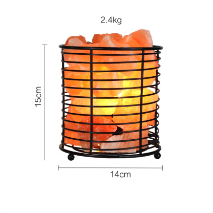 Multi-shape Himalayan Salt Lamp Basket Iron Cylinder
