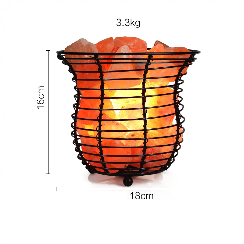 Multi-shape Himalayan Salt Lamp Basket Iron Flower