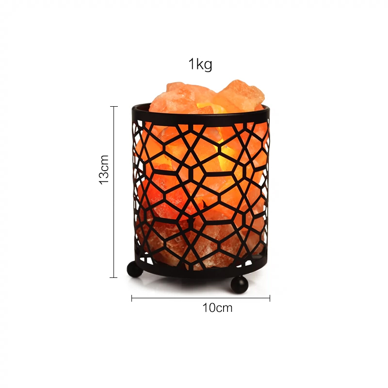 Multi-shape Himalayan Salt Lamp Basket Iron Geometric