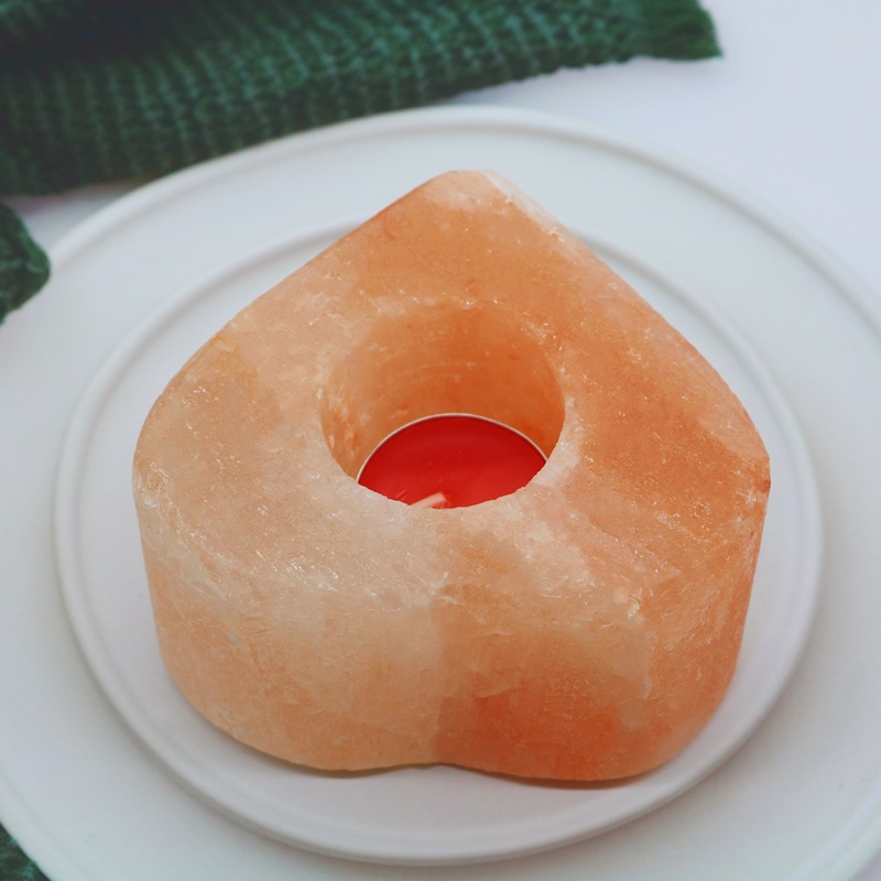 Pink Himalayan Salt Heart Candle Holder