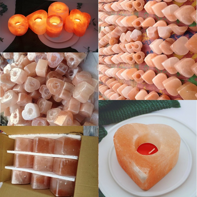 Pink Himalayan Salt Heart Candle Holder Factory warehouse
