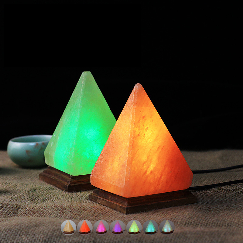 Pyramid Himalayan Salt Lamp USB Decorative Night Lights Color changing
