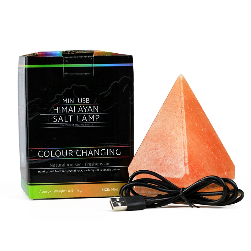 Pyramid Himalayan Salt Lamp USB Decorative Night Lights Packaging