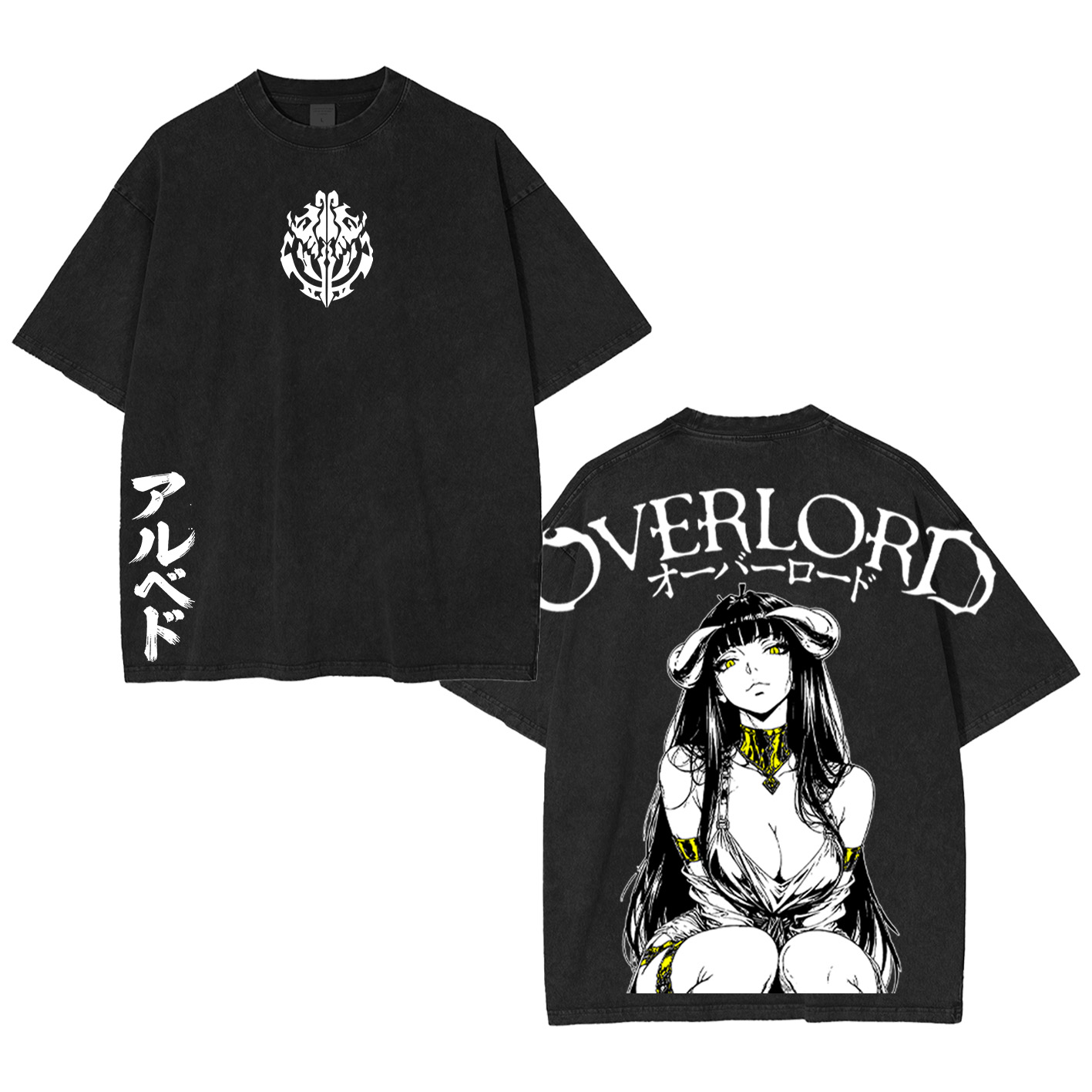 Retro Vintage Albedo Overlord Ver 2 Anime Unisex Washed T-Shirt