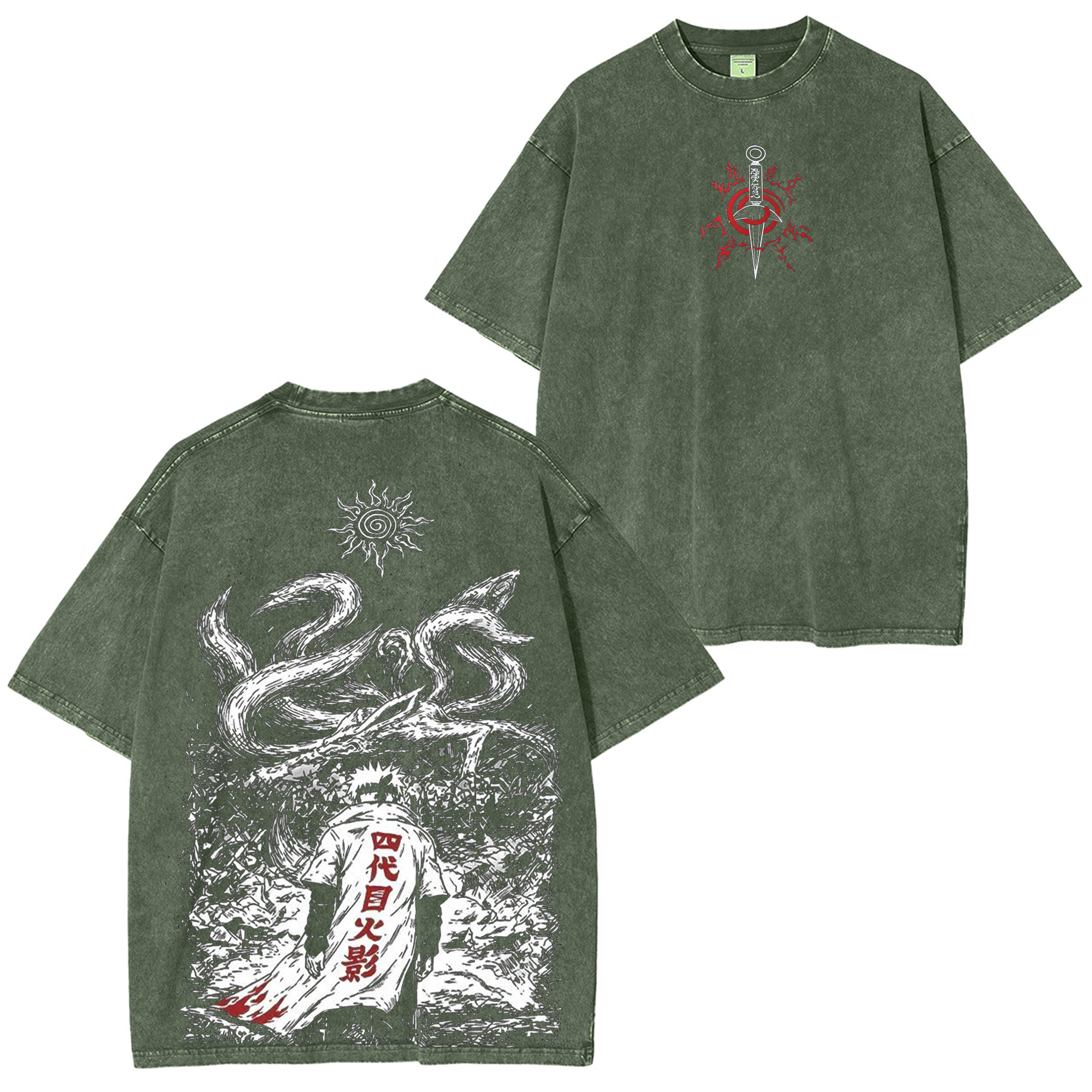 Minato Naruto Anime Unisex Washed T-Shirt