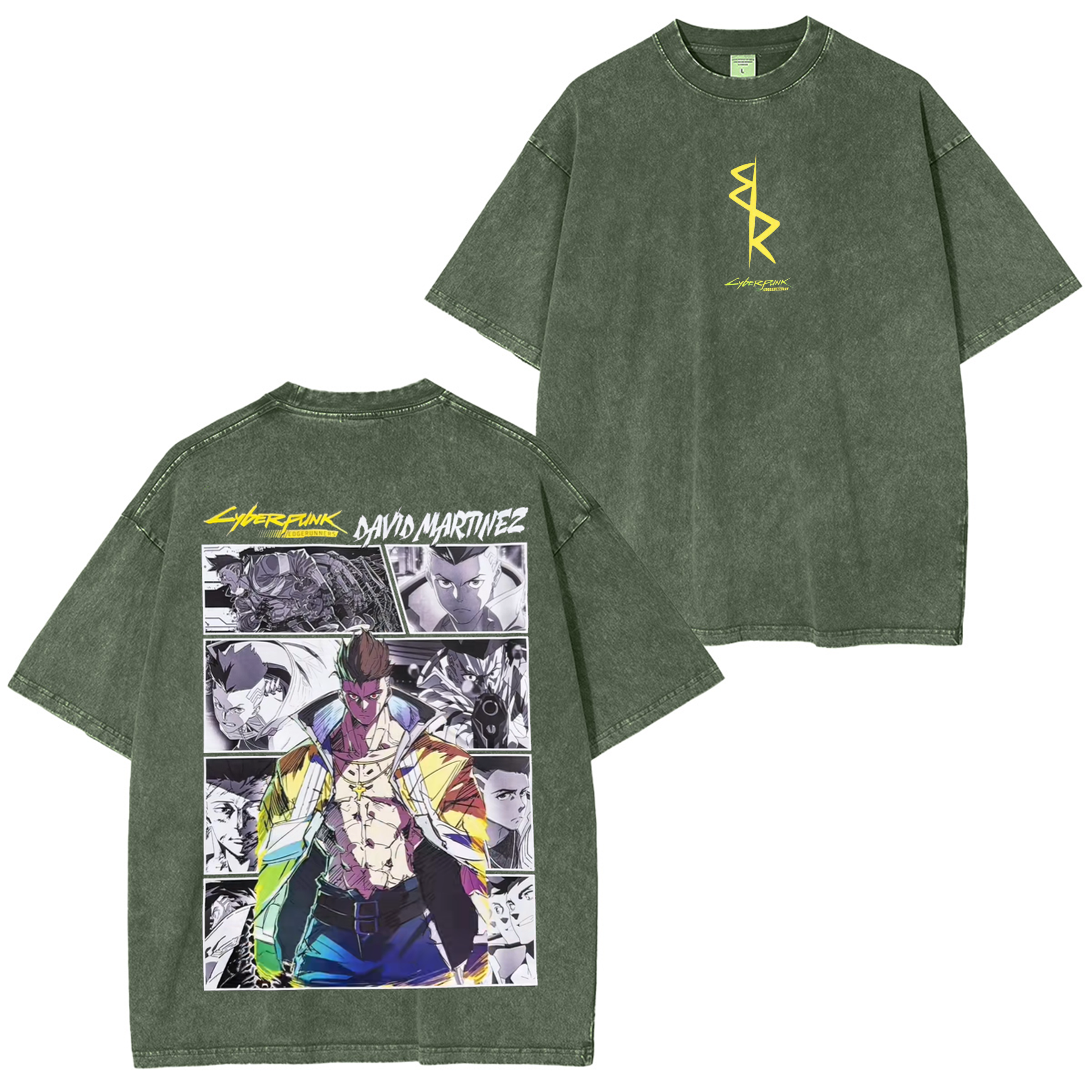 Cyberpunk Edgerunners Anime Unisex Washed T-Shirt