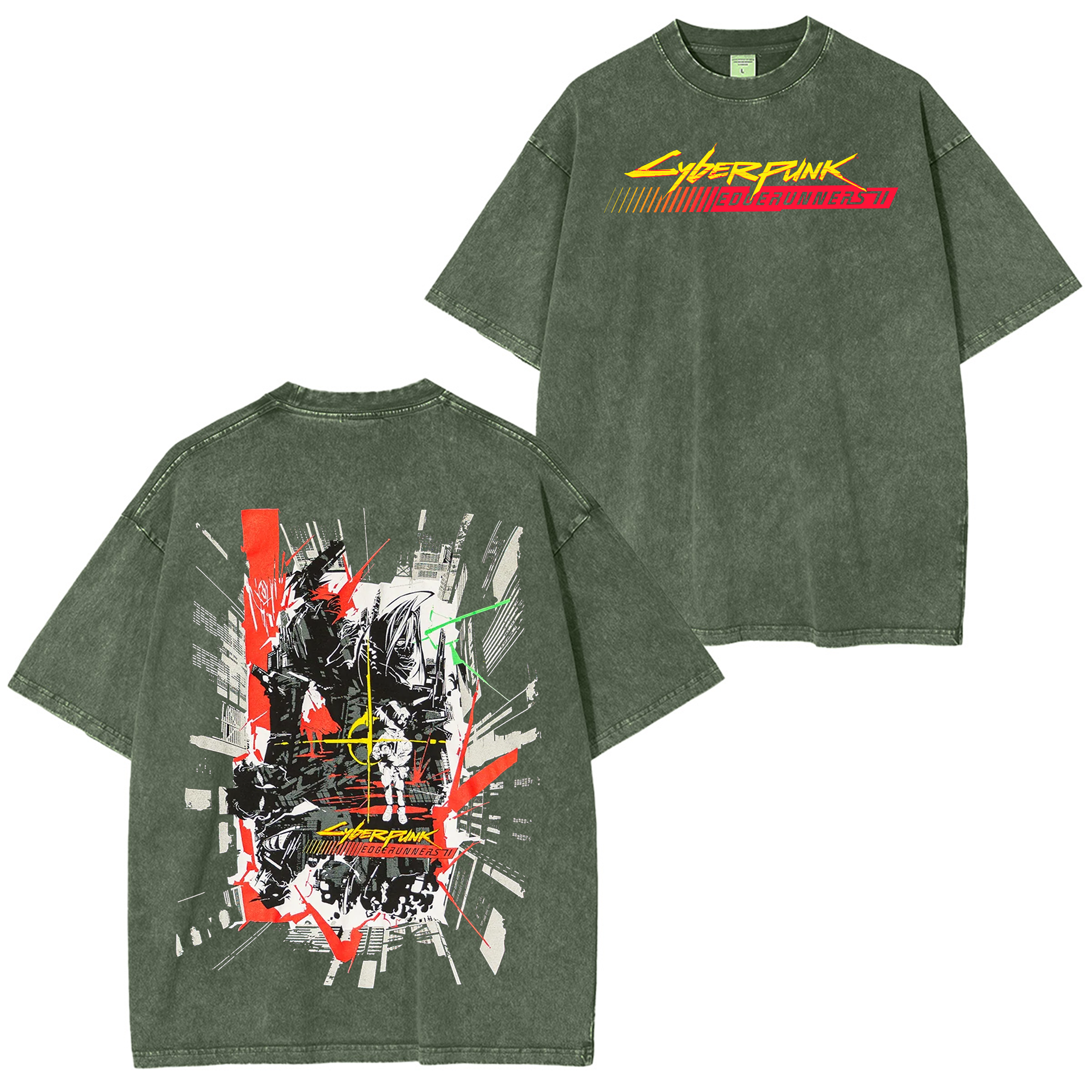 Cyberpunk Edgerunners 2 Graphic Graphic Unisex Washed T-Shirt