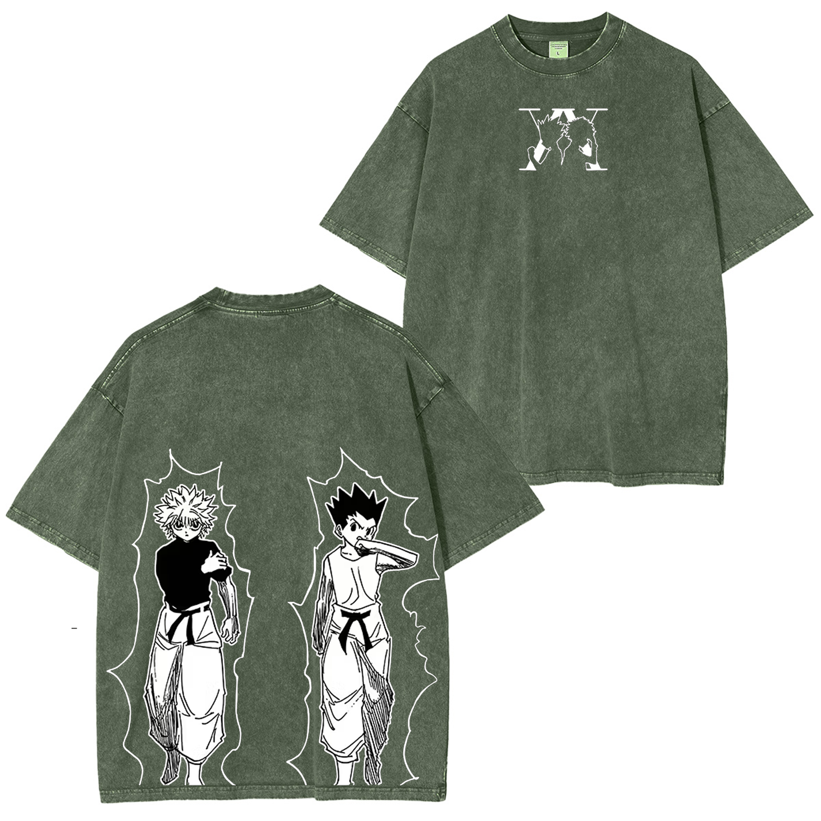 Gon x Killua,Hunter X Hunter Anime Unisex Washed T-Shirt