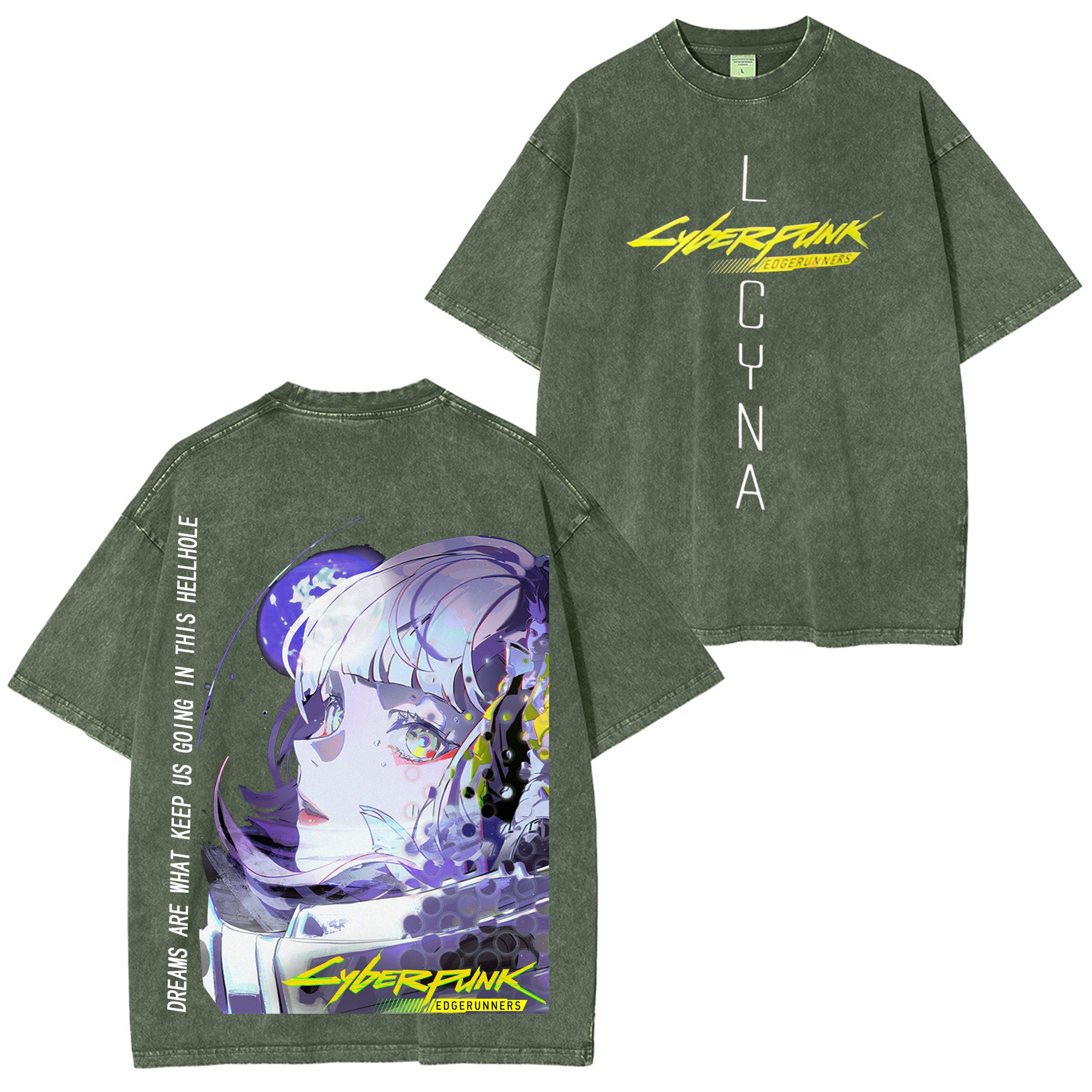 Lucy Cyberpunk Edgerunners  Unisex Washed T-Shirt