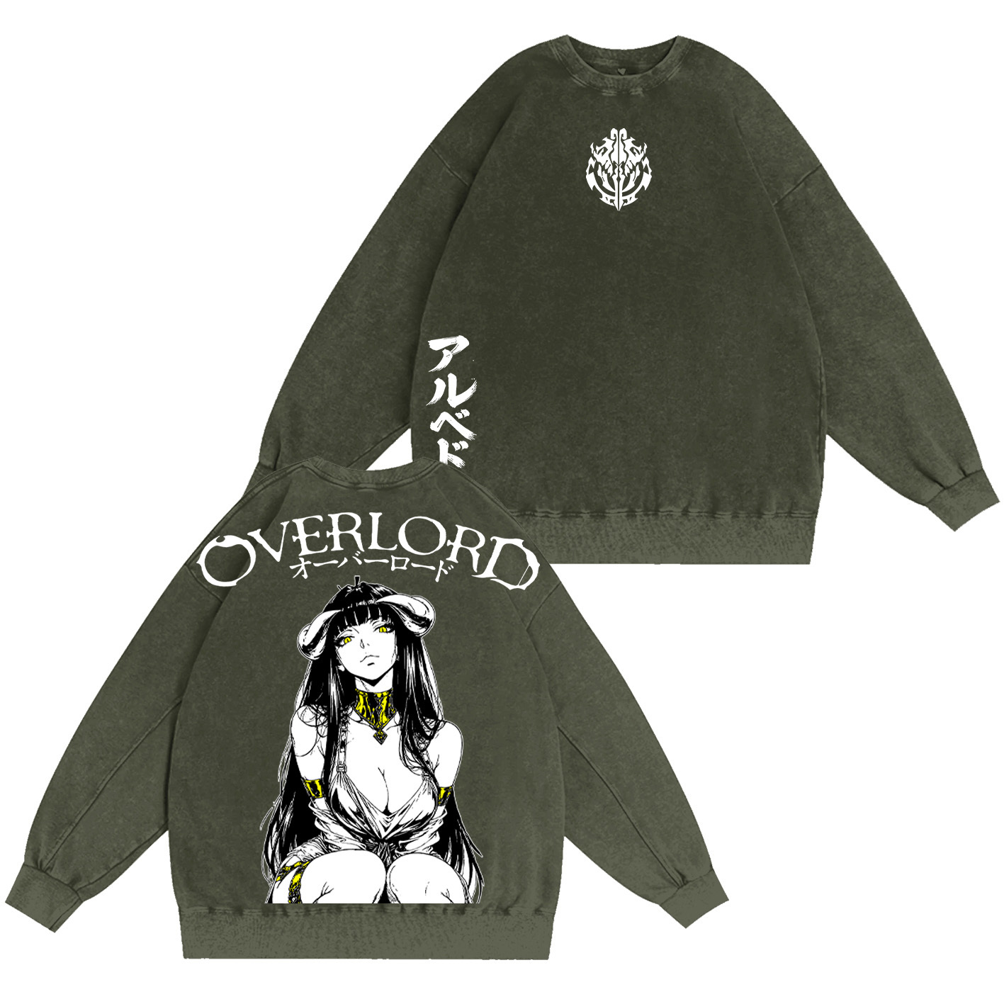 Retro Vintage Albedo Overlord Ver 2 Anime Unisex Washed T-Shirt