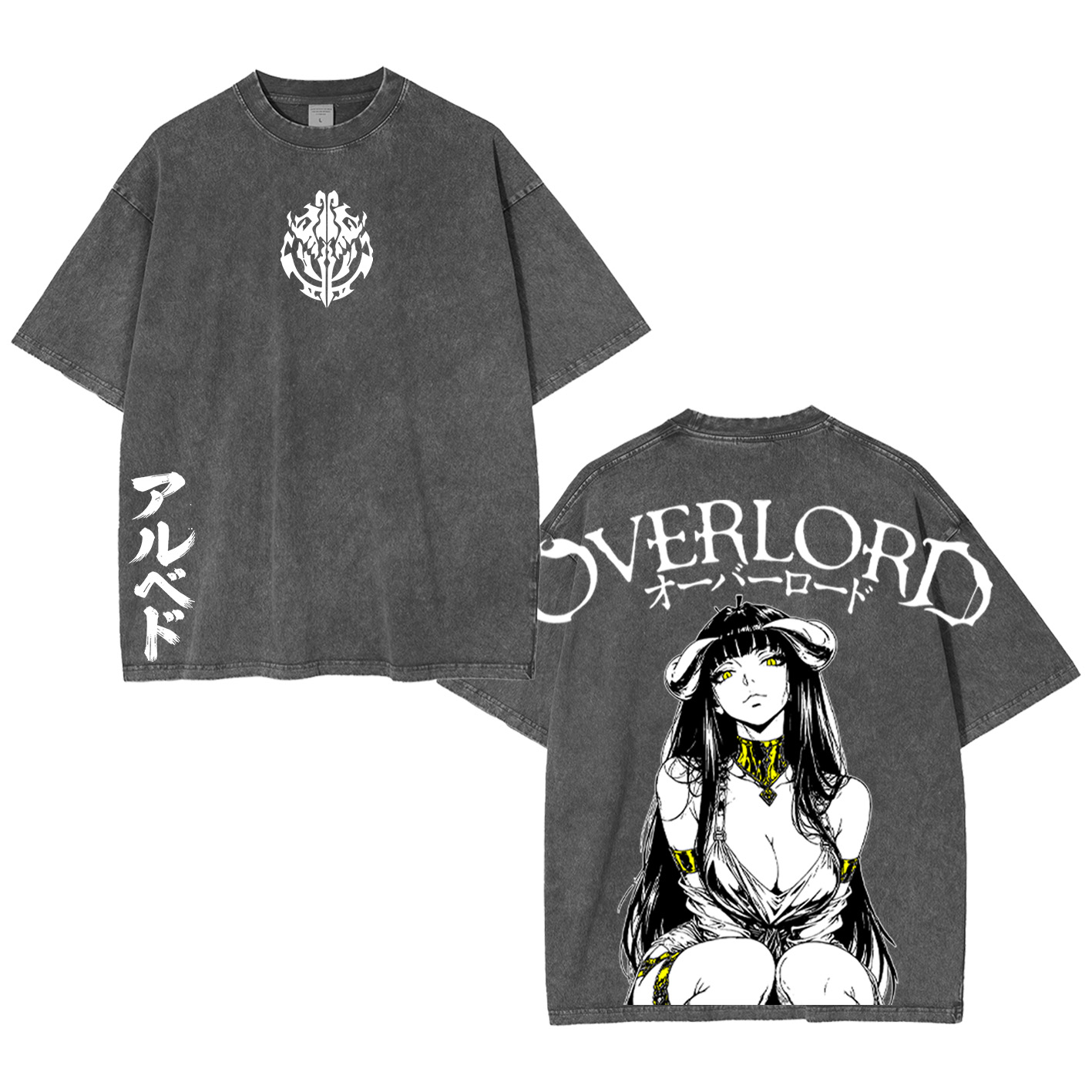 Retro Vintage Albedo Overlord Ver 2 Anime Unisex Washed T-Shirt
