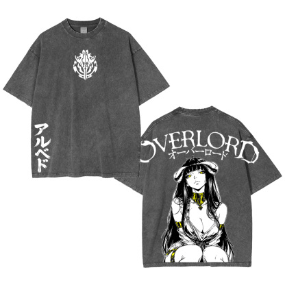 Retro Vintage Albedo Overlord Ver 2 Anime Unisex Washed T-Shirt