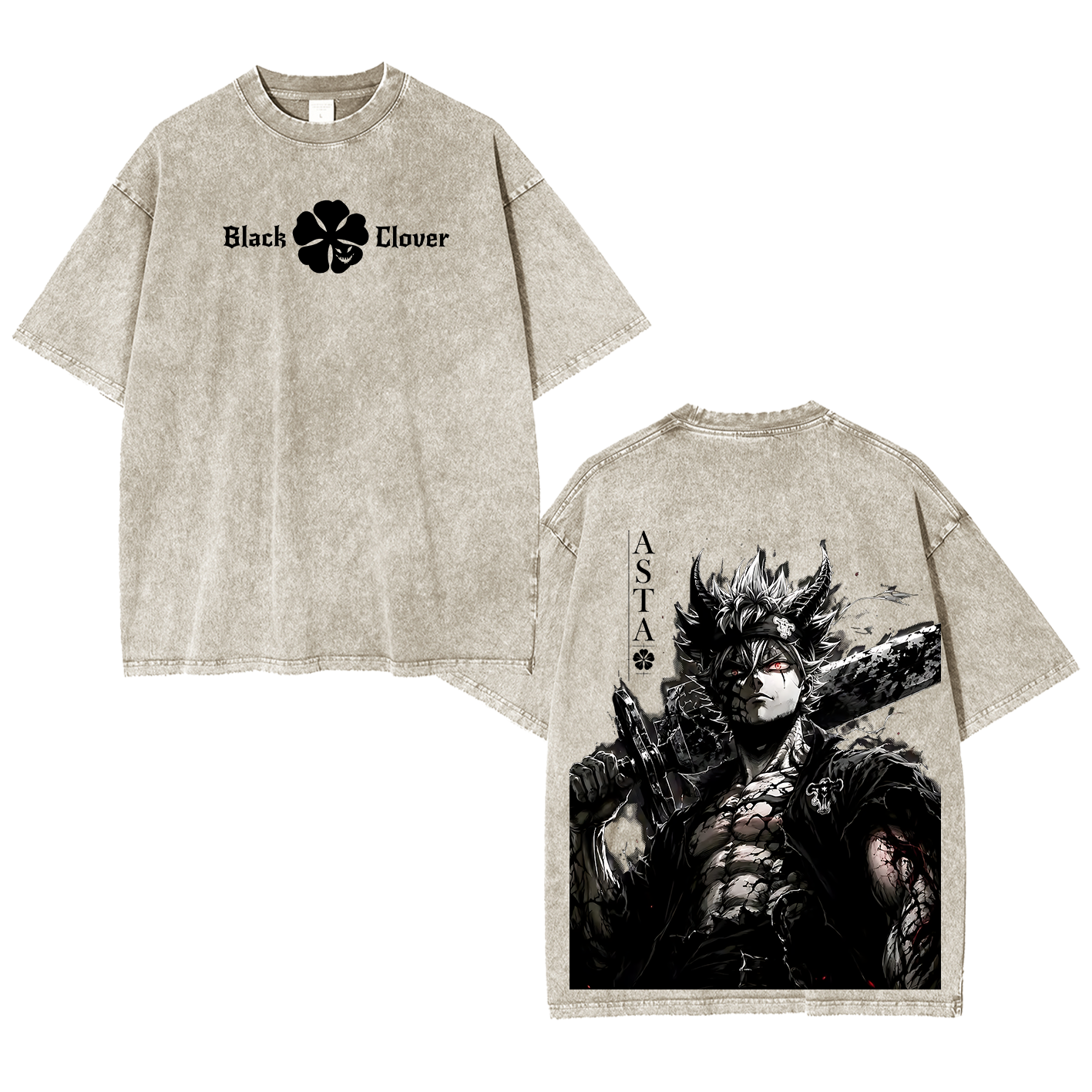 Black Clover Asta Unisex  Washed T-Shirt