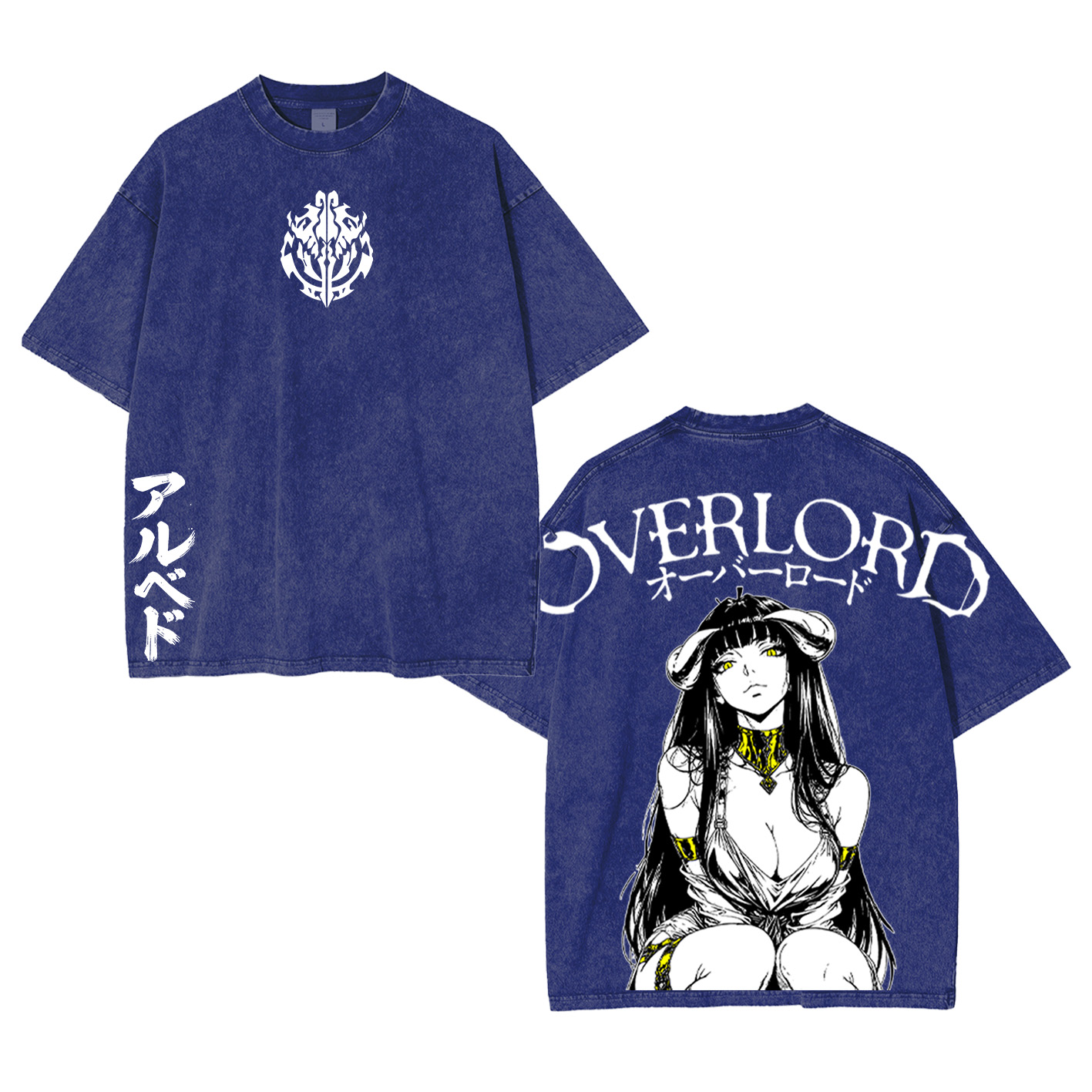 Retro Vintage Albedo Overlord Ver 2 Anime Unisex Washed T-Shirt