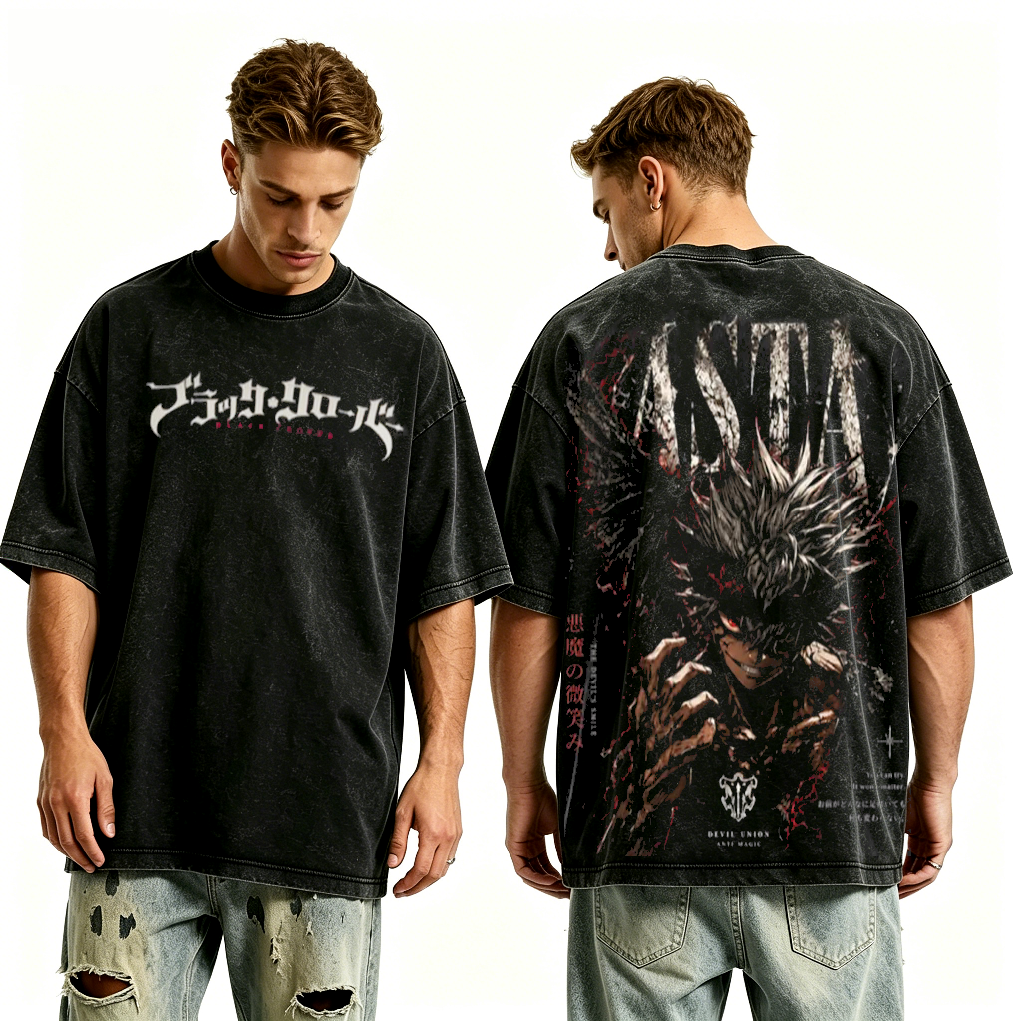 Black Clover Asta washed T-shirt/Crewneck/Hoodie