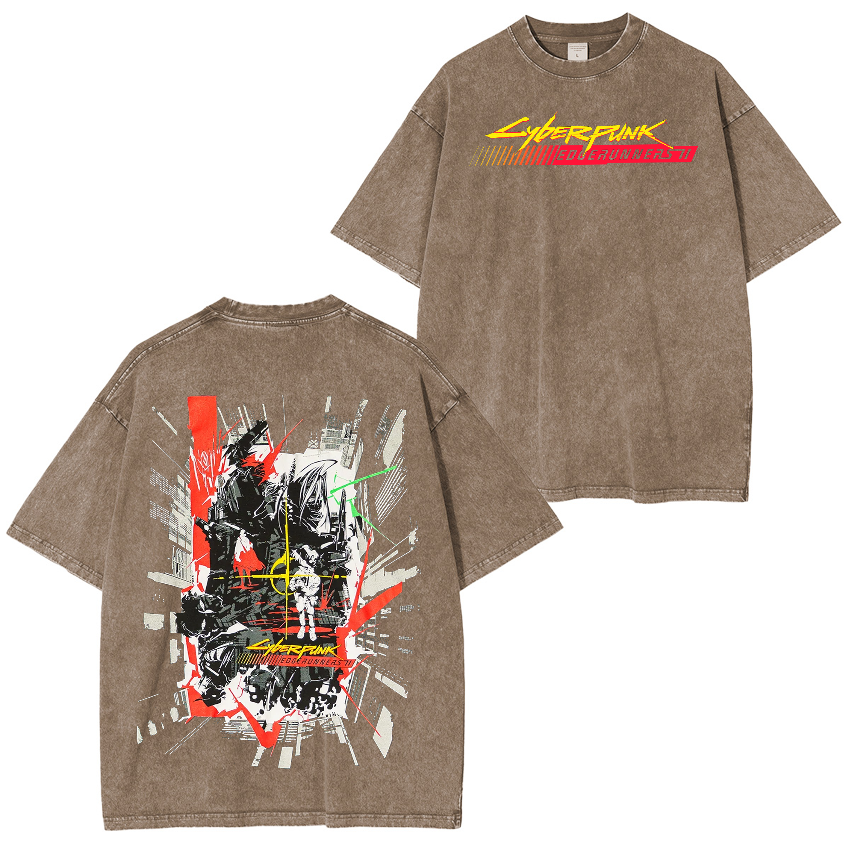 Cyberpunk Edgerunners 2 Graphic Graphic Unisex Washed T-Shirt