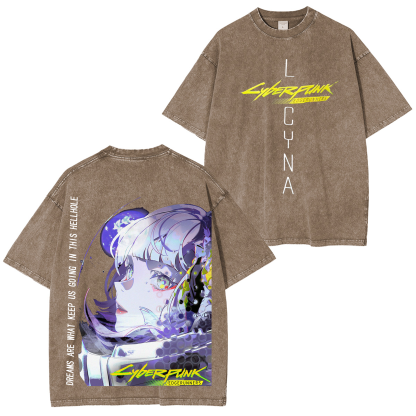 Lucy Cyberpunk Edgerunners  Unisex Washed T-Shirt