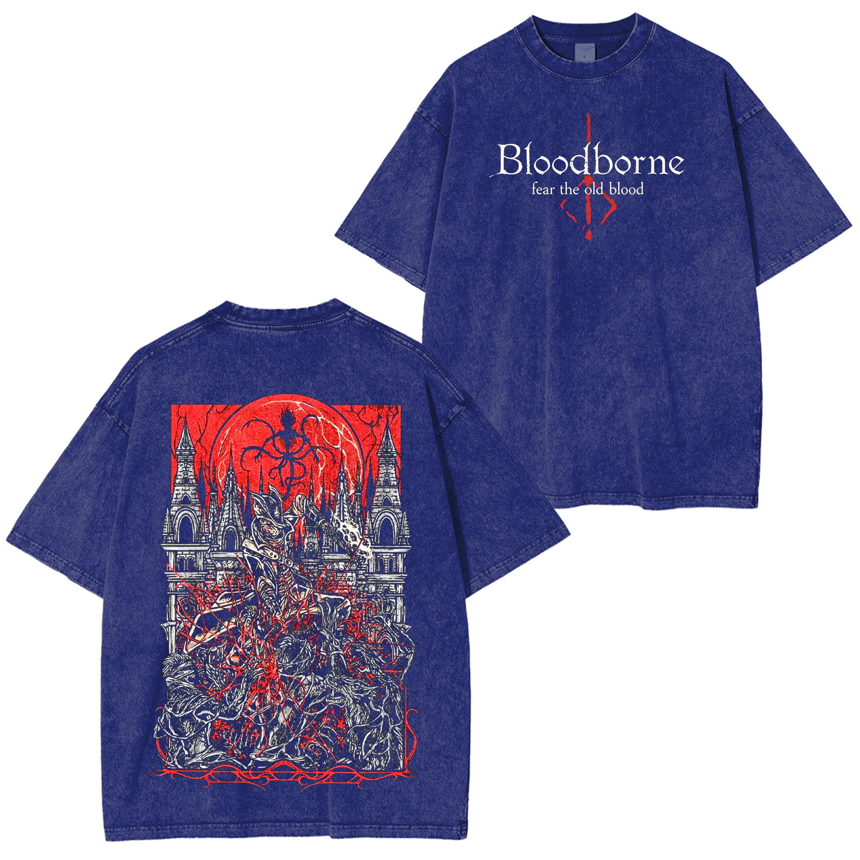 Vintage Bloodborne Unisex Washed T-Shirt