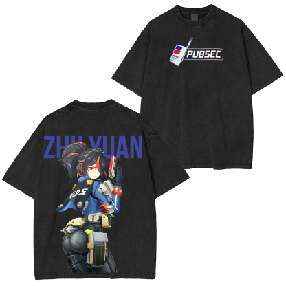 Zhu Yuan,Zenless Zone Zero Unisex Washed T-Shirt