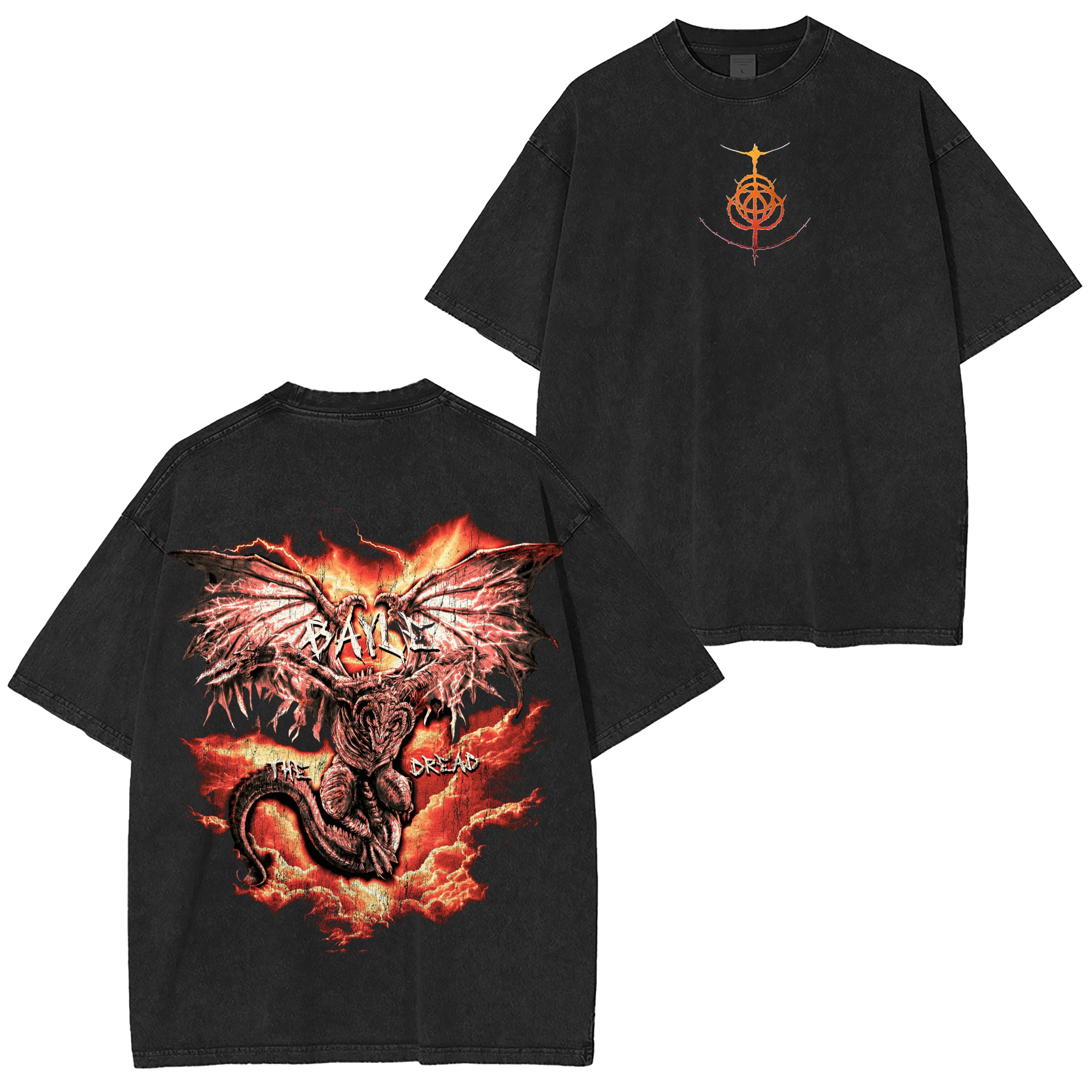 Elden Ring Dragon Game Unisex Washed T-Shirt