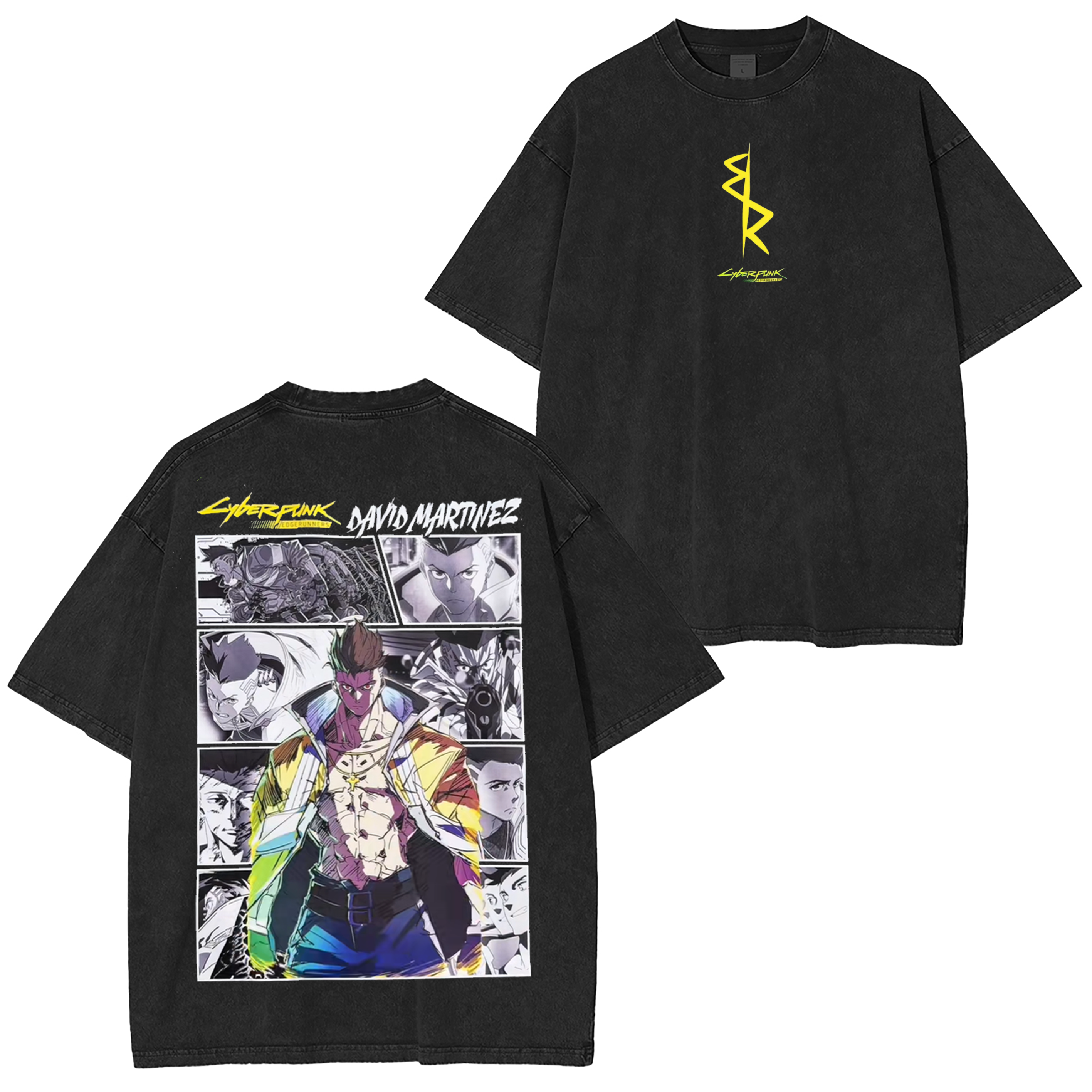 Cyberpunk Edgerunners Anime Unisex Washed T-Shirt