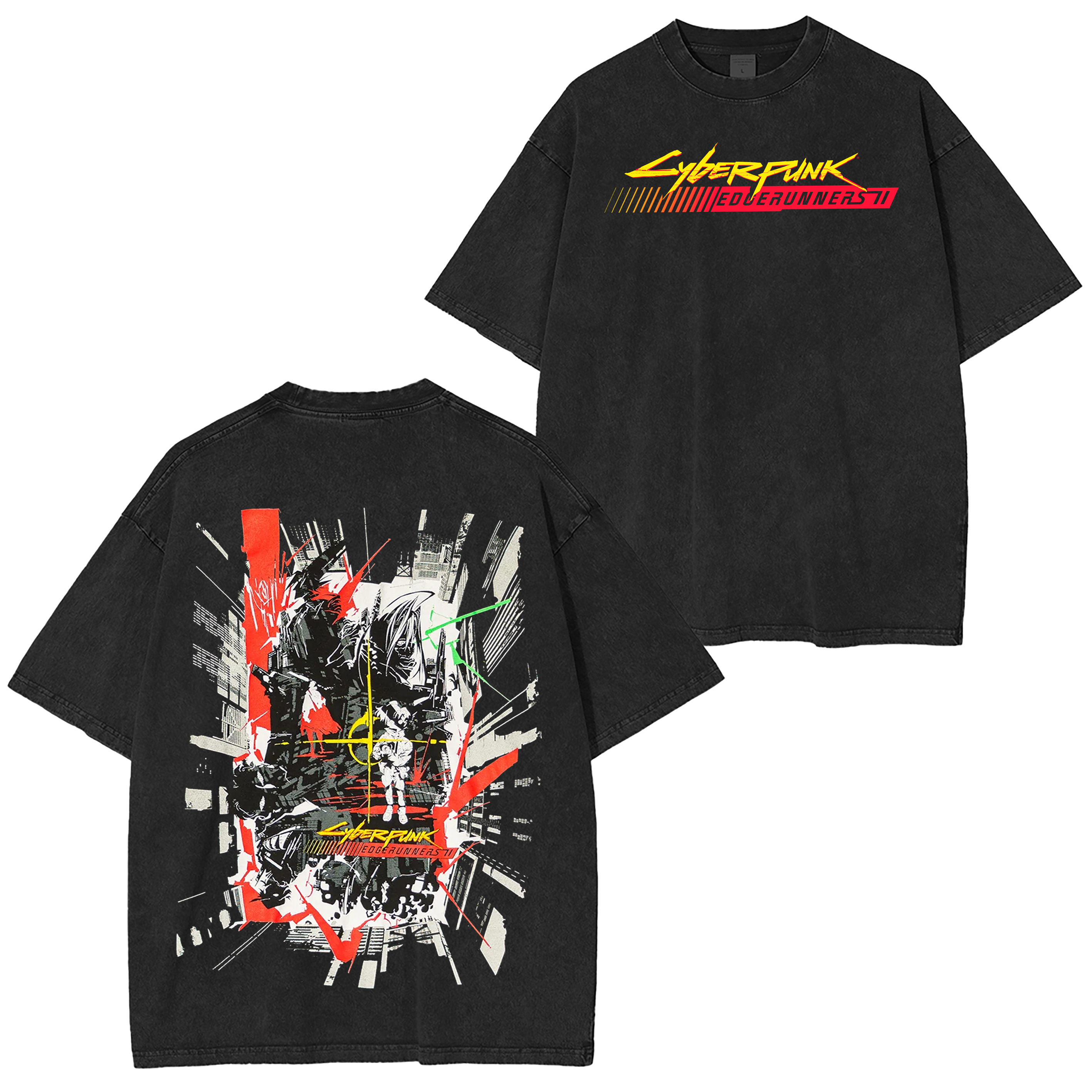 Cyberpunk Edgerunners 2 Graphic Graphic Unisex Washed T-Shirt