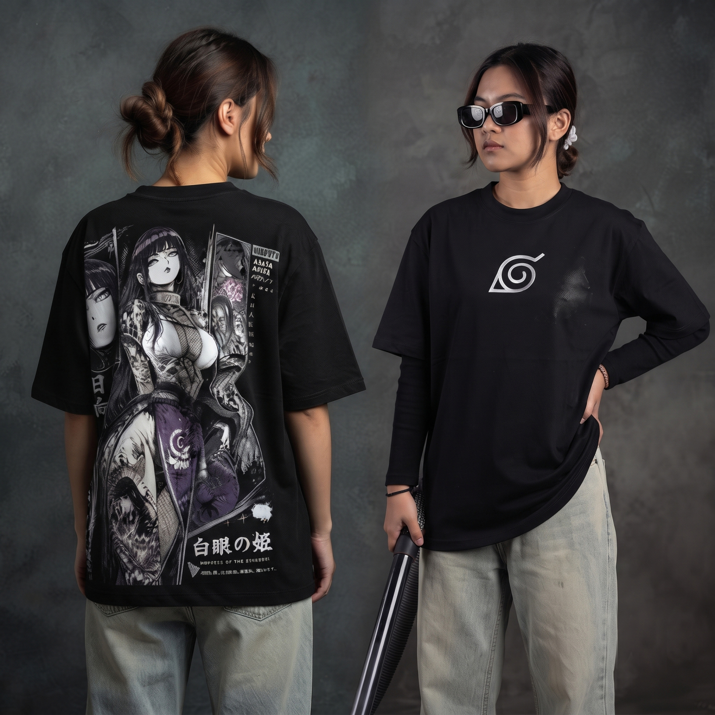 Naruto Hinata Vintage Unisex  Washed T-Shirt