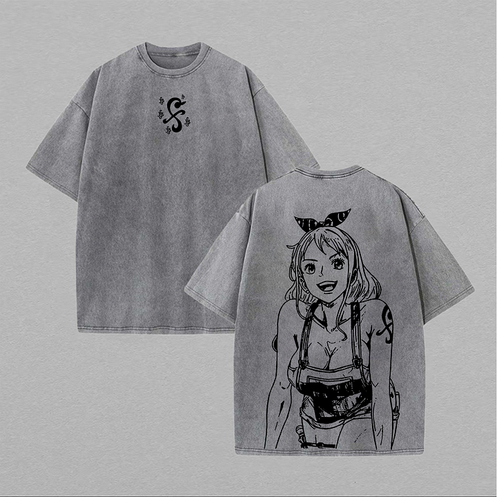 Nami One Piece Printed Unisex Washed T-Shirt