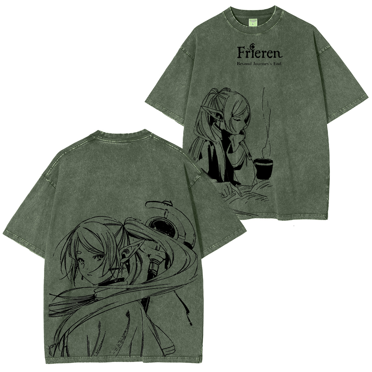 Frieren Anime Double Retro Washed T-Shirt