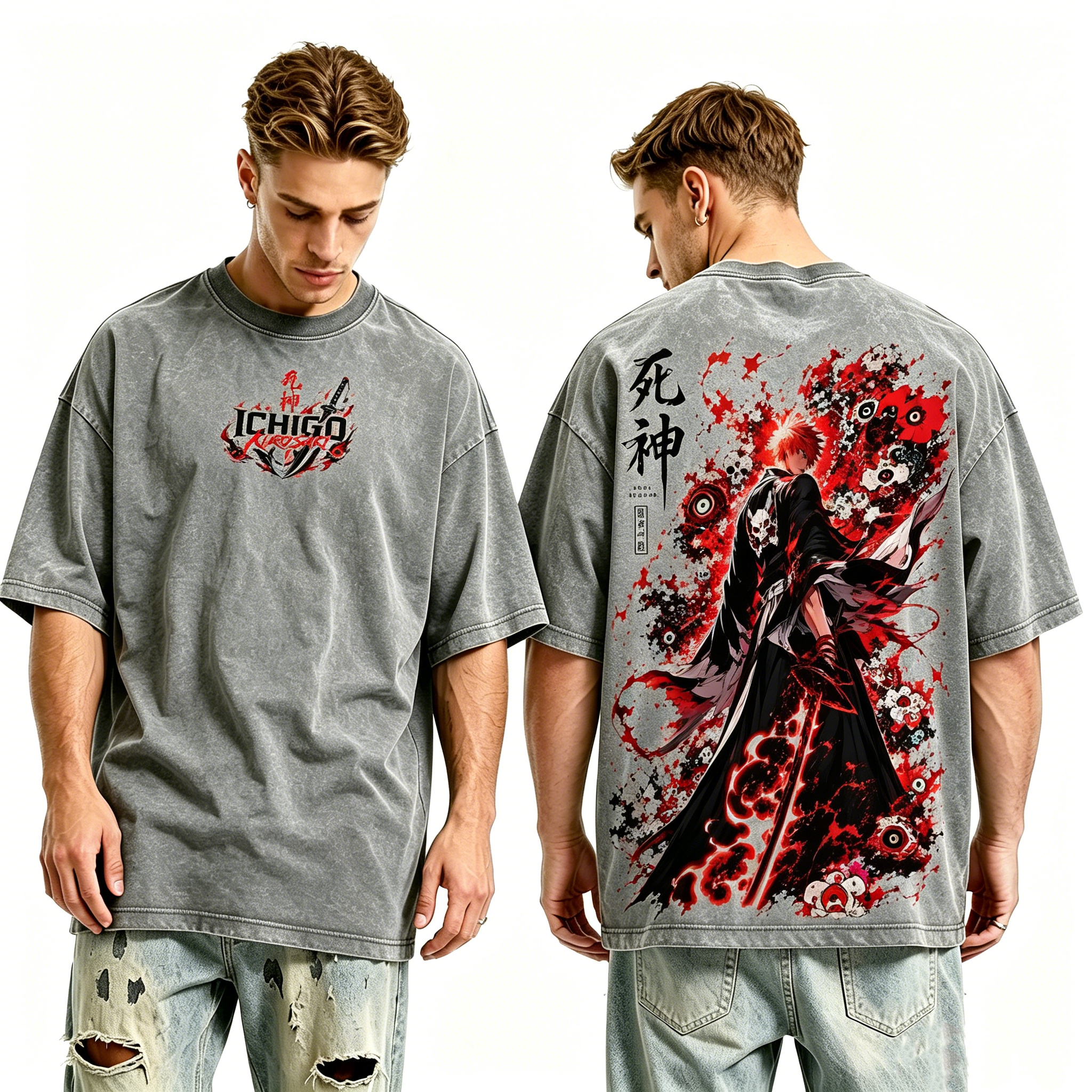 Ichigo Kurosaki,Bleach Anime Unisex Washed T-Shirt