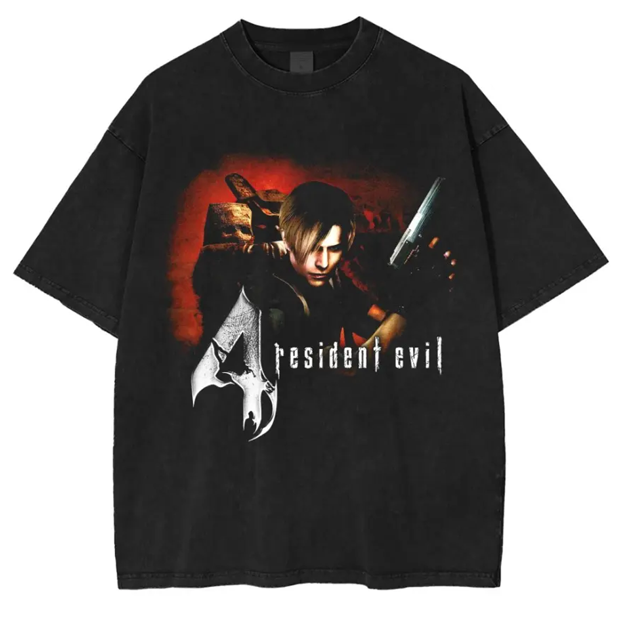 Resident Evil 4 Leon Kennedy Horror Game Washed T-shirt/Crewneck/Hoodie