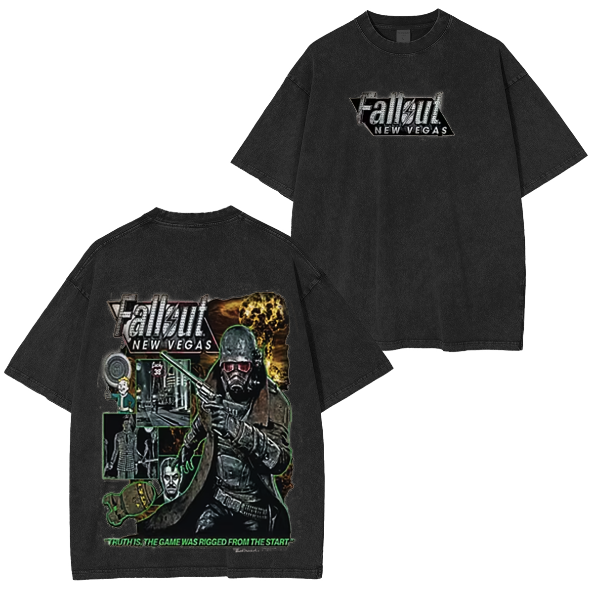 Fallout: New Vegas Printed Oversized Unisex Washed T-Shirt