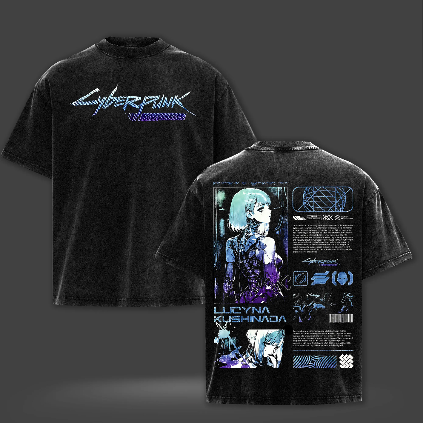 Lucy Kushinada Cyberpunk Edgerunners Anime  Unisex Washed T-Shirt