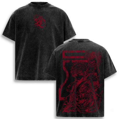 Gaara Naruto Anime Unisex Washed T-Shirt