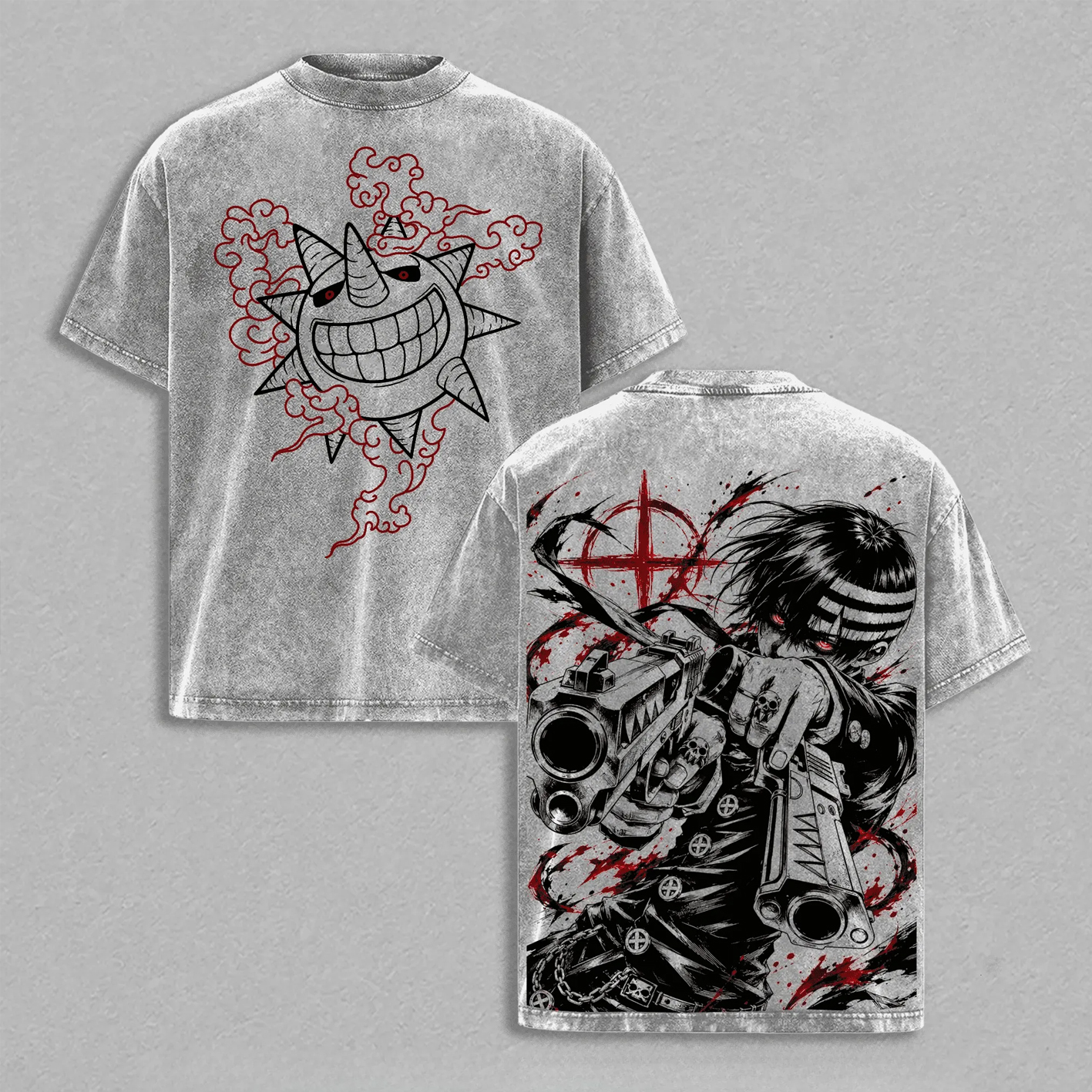 Wholesale Washed Tee Soul Eater Death The Kid Oversized T-shirt/Crewneck/Hoodie