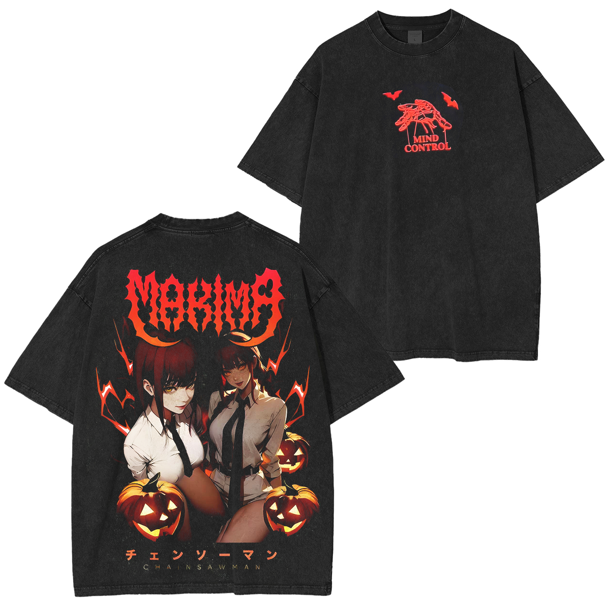 Chainsaw Man Halloween Unisex Fit Washed T-Shirt