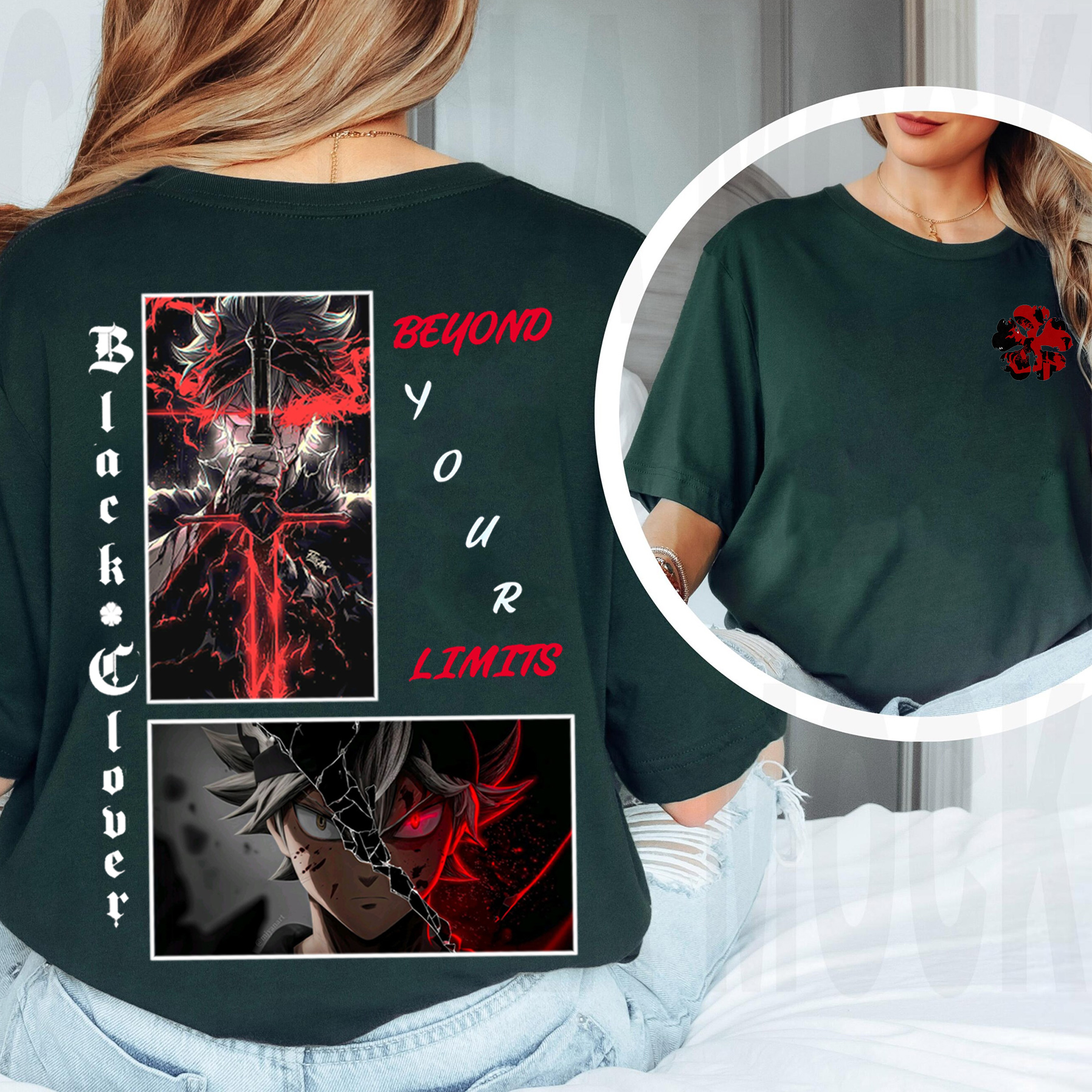Black Clover) Oversized T-shirt/Crewneck/Hoodie