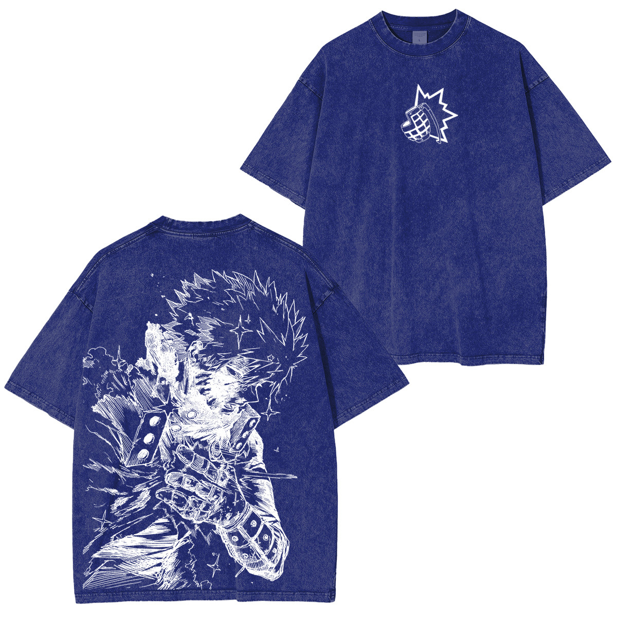 Katsuki Bakugo My Hero Academia Anime Double Retro Washed T-Shirt