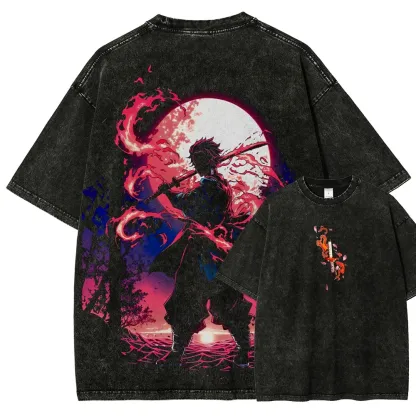 Demon Slayer Unisex Fit Washed T-Shirt 2508018941