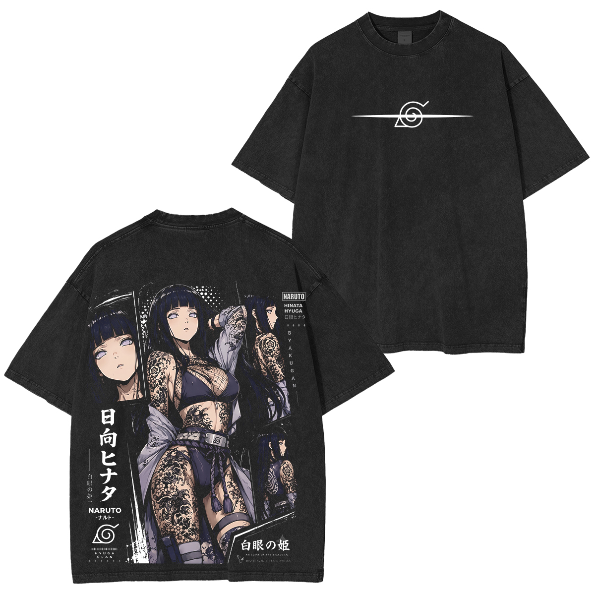 Naruto Hinata Vintage Unisex  Washed T-Shirt